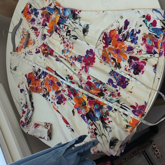 UMGEE USA Floral Boho Multicored Mini Flowy Relaxed Boxy Dress Size Small - Picture 12 of 14